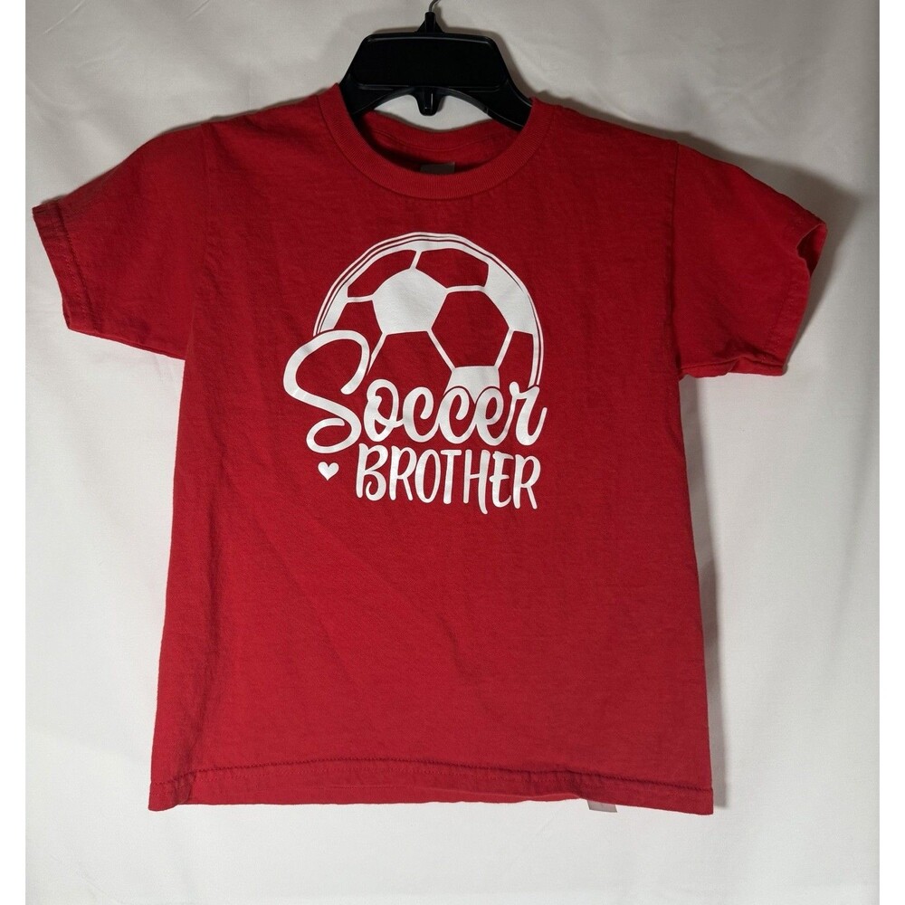 Gildan Boys XS Red Heavy Cotton Graphic Soccer Brother Number 11 T-Shirt